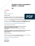 Sequência de Emails para Lançamento Semente - Coaching