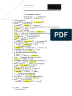 Quick Test 2: Grammar Tick ( ) A, B, or C To Complete The Sentences