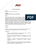 TENDÊNCIAS DA EDUCAÇÃO NO BRASIL (Plano de Ensino)