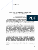 El Uso de La Quaestio en La Predicación Medieval en Castellano