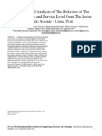 Diagnosis and Analysis of The Behavior of The Vehicular Flow and Service Level From The Javier Prado Avenue - Lima, Perú