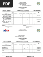 Table of Specifications: Summative Assessment