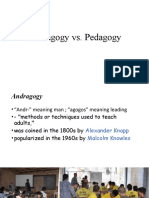 Andragogy Vs Pedagogy