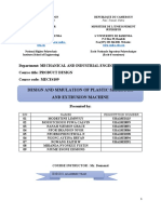 Design and Simulation of Plastic Shredder and Extrusion Machine