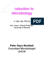 Introduction To Microbiology: H. Gee. MD, Frcog Hon. Assoc. Clinical Professor University of Warwick