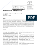 The Malevolent Side of Human Nature - A Meta-Analysis and Critical Review of The - Literature On The Dark Triad (Narcissism, - Machiavellianism, and Psychopathy) (Muris Et Al, 2017)