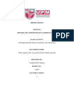 MGM 3111 - Differences Between of Report and Proposal