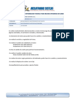 Informe de Mantenimiento Motor Paletizadora PDF