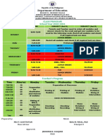 Department of Education: Class Program School Year 2020-2021