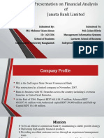 Presentation On Financial Analysis of Janata Bank Limited