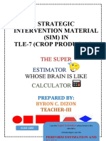 Strategic Intervention Material (Sim) in Tle-7 (Crop Production)