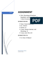 Assignment: Title: Physiological Functions, Regulation and Abnormalities of Cortisol Secretion