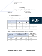 Ecology Exercise 4.1 Worksheet 