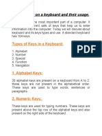 Types of Keys in A Keyboard