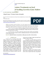 Effect of Temperature Treatments On Seed Germination and Seedling Growth of Jute Mallow (Corchorus Olitorius)