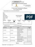 Fiche de Voeux Licence Génie Civil