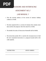 Microprocessors and Interfacing Assignment No.2 Lab Manual 1