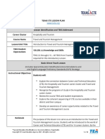 Lesson Plan-Introduction To Travel and Tourism Management