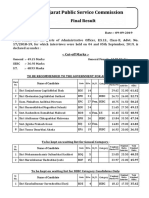 Gujarat Public Service Commission: Final Result