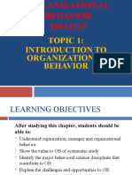 Topic 1: Introduction To Organizational Behavior