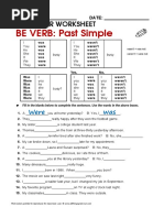 BE VERB: Past Simple: Grammar Worksheet