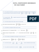 Je Sais Faire - Sommes, Produits, Coefficients Binomiaux