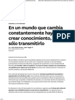 Desarrollo de Personas - en Un Mundo Que Cambia Constantemente Hay Que Crear Conocimiento, No Sólo Transmitirlo - Harvard Business Review en Español