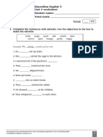 Total: Macmillan English 5 Unit 4 Worksheet Student Name: Total Mark