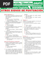 Otros Signos de Puntuación para Segundo Grado de Secundaria