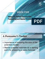 Week Five: Measuring Market Opportunities: Forecasting and Market Knowledge