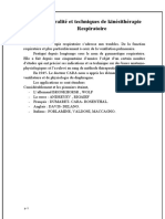 Généralité Et Techniques de Kinésithérapie Respiratoire