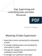 Chapter 8 - Evaluating Supervising and Controlling Sales and Sales