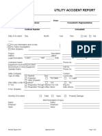 Utility Accident Report: To: From: Project Sponsor Consultant's Representative