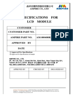 Specifications For LCD Module: Customer Customer Part No. Ampire Part No. AM-800480R2TMQW-TU0H Approved by Date