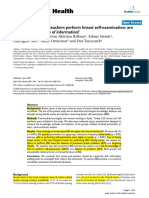 BMC Public Health: How Do Nurses and Teachers Perform Breast Self-Examination: Are They Reliable Sources of Information?