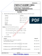 Sri Chaitanya Maths MATCH MATRIX Type Question BANKkkkkkkkkkkkkkkkkkkkkkkkkk