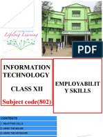 Information Technology (802) - Class 12 - Employability Skills - Unit 3 - Basic Ict Skills - IV - Session 3