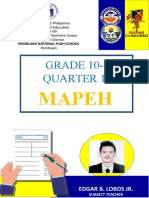 MAPEH Grade 10 Summative Test For Everyone in The Deped