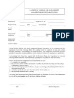 Assignment Project Declaration Form