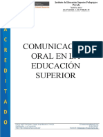 Comunicación Oral en La Educación Superior