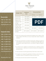 Room Tar I F F Chart: Reservation