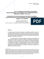 Documentos para La Historia Eclesiástica de Apurímac. Análisis Histórico Al Documento de La Peregrinación de Sebastián ̈quimichi ̈, Siglo Xvii