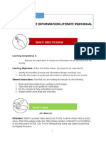 Media and The Information Literate Individual: Lesson 3