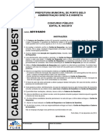 Furb 2019 Prefeitura de Porto Belo SC Advogado Prova PDF