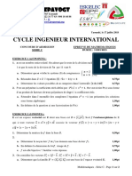 Concours PrépaVogt Mathématiques Serie C Juillet 2018