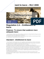 Entitlement To Leave - MLC 2006