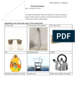 Chemistry Report Title: Factors That Cause Rusting - Corrosion of Iron Purpose