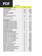 2019 Price List: Cement & Aggregates