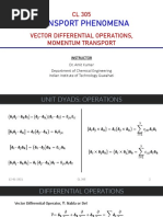 CL 305 Vector Differential Operations, Momentum Transport