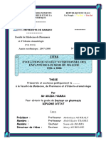 Titre Evolution Du Statut Nutritionnel Des Enfants de 0-59 Mois Du Mali de 1986 A 2006